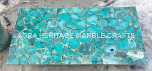 3'x2' Green Marble Dining Living Room Table Top Malachite Random Inlay Art H5689 - Picture 1 of 4