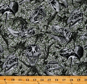 Cotton Dinosaurs Prehistoric Animals Jurassic Fabric Print by the Yard D678.82 - Picture 1 of 1