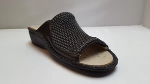 La Plume Stretch Damen Sandale schwarz Stretch/Leder mit herausnehmbarer Innensohle weit - Bild 1 von 4