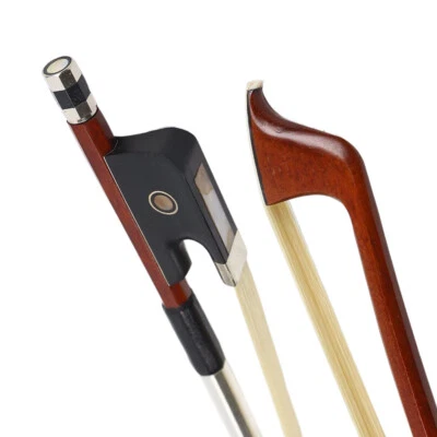 Arco para violonchelo con rana de ébano madera de Brasil pelo de caballo natural patrón de ojos de perla incrustado Foto 1 de 4