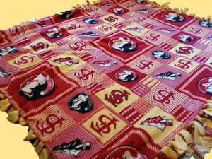 Florida State Seminoles Fleece Fabric Team Color Print-FSU Fleece Blanket 2layer - Picture 1 of 7