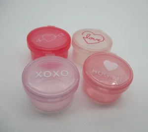Food Mini Cups Sauce Case mayo case 4pcs Heart pink with lid DAISO - Picture 1 of 3