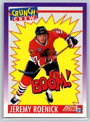1991-92 Score American #305 Jeremy Roenick Crunch Crew Chicago Blackhawks - Image 1 of 2