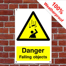 Danger falling objects sign CONS030 Custom made Waterproof Solvent Resistant