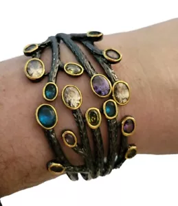Rotguss Metall bunte Kristall Scharnier Armband 3" - Bild 1 von 6