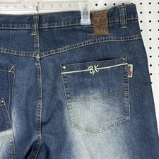 Brooklyn Express Wide Leg Denim Jeans JNCO Skate Baggy Hip Hop 90s Y2K Sz 44x34