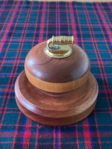 A Stunning & Unique Handmade Treen mini Curling Stone 3” diameter on a 4" plinth - Picture 1 of 5