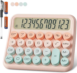 Mechanical Calculator 12 Digit Extra Large 5-Inch LCD Display, Battery Desk Cal - Picture 1 of 12