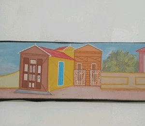 Original Gorra Haitiana Arte Acrílico Pintura Pueblo HOGARES Bellange 30"X 4" - Imagen 1 de 6
