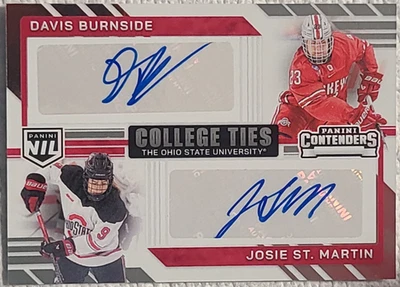 Corbatas universitarias Panini Nil 2025 autógrafo de Davis Burnside y Josie St. Martin/99 Foto 1 de 3