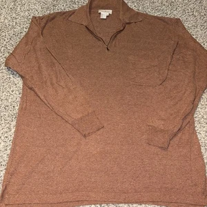 Suéter Polo Deportivo Ermenegildo Zegna 1/4 Cremallera Pullover Cuello Tostado Para Hombre XXL - Imagen 1 de 5