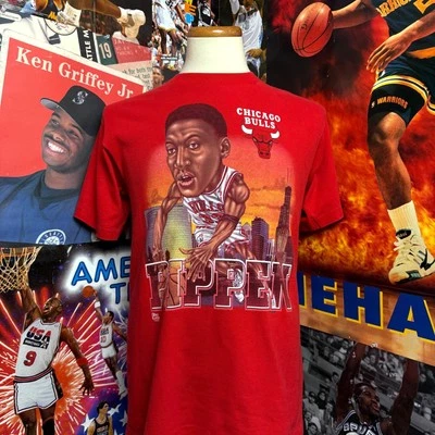 Camiseta De Colección Años 90 Scottie Pippen Chicago Bulls Jugador Profesional NBA Talla Mediana Foto 1 de 4