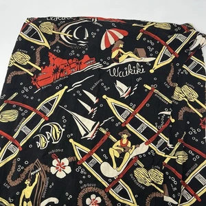 Vintage Reyn Spooner Womens Skirt Size L Black Tropical Hawaiian Midi Wrap - Picture 1 of 8