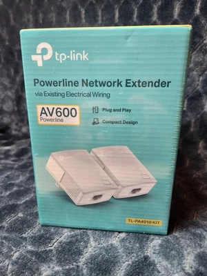 TP-Link AV600 Powerline Ethernet Adapter Starter Kit (TL-PA4010 KIT)–New Sealed - Image 1 of 4