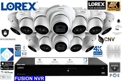 Lorex Fusion NVR 4K 4TB + 12 IP Camera Wired / Fusion Smart Security System NEW⭐ - Image 1 of 4