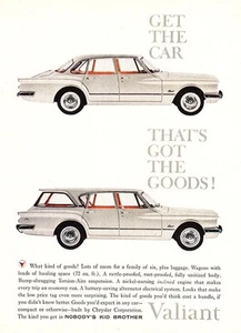 Chrysler Valiant 1960: Get the Car That's Got the Goods anuncio impreso vintage - Imagen 1 de 1