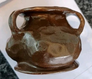 ANTIKE BRETBY COPPERETTE DREI GRIFF TYG GEDRUNGENE VASE, JUGENDSTIL, PERFEKT. - Bild 1 von 7