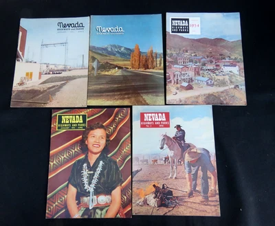 Lot of 5 Nevada Highways and Parks Magazines 1951 - 1956 Nice Color Photos Rare - Imagem 1 de 4