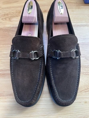 Ferragamo Men’s Loafers, Brown Suede, 8D, W/COD - Image 1 of 4