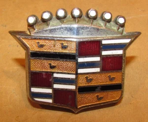 1962 1963 Cadillac Trunk Emblem Crest Badge - 2 Mounting Studs Side by Side - Picture 1 of 3