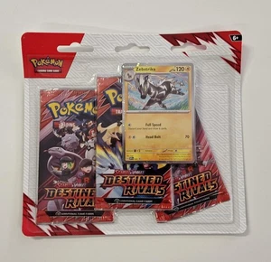 POKEMON Destined Rivals - 3 Pack Blister + Promo Zebstrika - ENG Factory Sealed - Picture 1 of 1