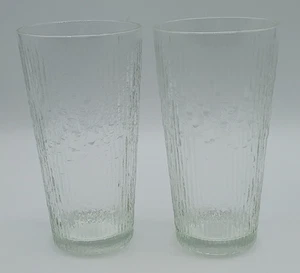 Vintage Jeannette Glass Finlandia Arctic Ice Tree Bark Clear 16 oz Tumbler - Picture 1 of 6