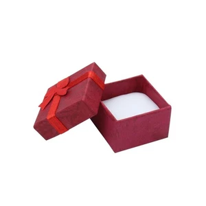 5 Pcs Red Paperboard Jewelry Gift Boxes Small Square for Earrings Pendants - Picture 1 of 8