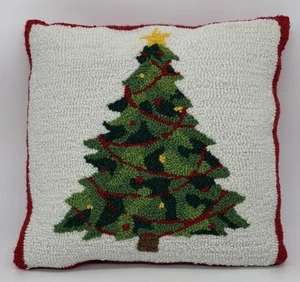 Loop Haken Strick Weihnachtsbaum Kissen Urlaub 15x15" - Bild 1 von 3