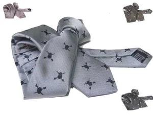 Corbata Negro Rosa Violeta Marrón Gris Con Calavera Azul Blanco Gris - Imagen 1 de 11