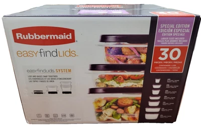 Juego de almacenamiento de alimentos Rubbermaid 30 piezas con tapas fáciles de encontrar - EDICIÓN LIMITADA AMATISTA Foto 1 de 4