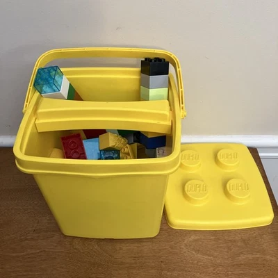 LEGO Duplo Lot of 65 With Yellow Box Includes Special Bricks Vintage - Image 1 of 4