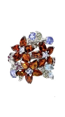 925 Sterling Silber Ring Birne Citrin 5x3mm Peridot Topas Edelstein Schmuck - Bild 1 von 4