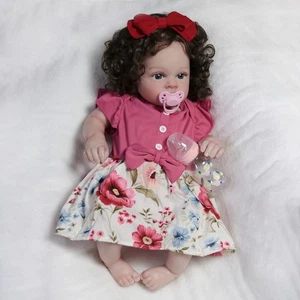 Muñeca recién nacida realista de 22" bebé renacido niña vinilo silicona niña niña regalo de Navidad - Imagen 1 de 8