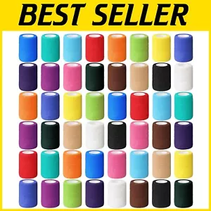 48-Pack Self-Adhesive Wrap Bandages - 3 Inch x 5 Yard Elastic Athletic Tape - Picture 1 of 9
