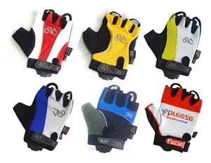 Cycling sports Half Finger Gel Padded Gloves multi-coloured anti slip fingerless - Picture 1 of 8