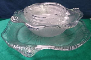 Mikasa Studio Nova Presskunst Glas Muschel Schalen Platte U Pick Japan - Bild 1 von 13