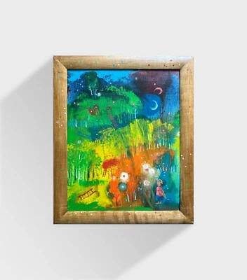 Сюрреалистическая картина маслом заброшенный сад украинский художник холщовая рама оригинал - Изображение 1 из 4