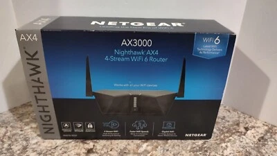 New Netgear Nighthawk AX3000 4-Stream Dual-Band WiFi 6 Router AX4 RAX35-100NAS - Image 1 of 4
