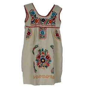 100% ALGODÓN MANTA BEBÉ NIÑA MEXICANO VESTIDO CAMPESINO TALLA 1 - Imagen 1 de 1