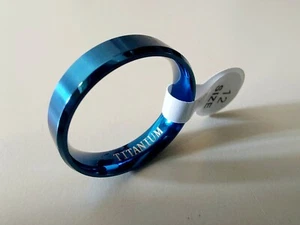 Size 12 Blue Titanium Unisex Band Ring. New. Opened only for photographing. Make - Picture 1 of 4