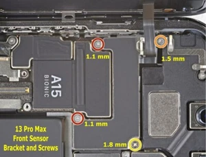 iPhone 13 Pro Max Front Sensor Connector Cover Bracket With Screws - Picture 1 of 2