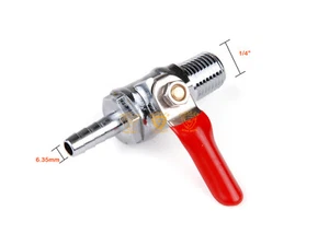1/4 Inch NPT x 6.35mm Barbed Valve with one Way Check Valve Home Brew Splitter - Bild 1 von 3