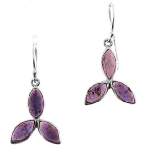 925 Sterling Silver Cute Triple Purple Amethyst Sterling Earrings, 3/4" - Picture 1 of 2