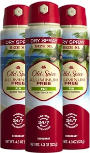 Old Spice Aluminum Free Fiji Deodorant Dry Spray 4.3oz- Pack of 3 - Picture 1 of 6