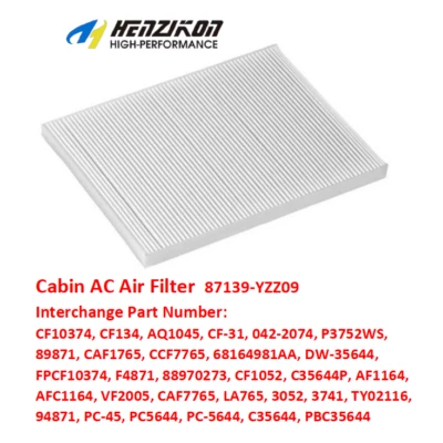 FILTRO DE AIRE DE CABINA AC 87139-YZZ09 AF1164 para Toyota Tacoma Dodge Dart Pontiac Vibe Foto 1 de 2