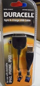 DURACELL SYNC AND CHARGE USB CABLE IPAD IPOD IPHONE DUS6107 - Picture 1 of 2