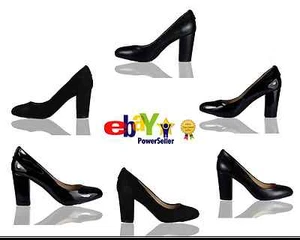 NEU UK DAMEN BÜRO ARBEITSSCHUHE NIEDRIG KLOBIGE BLOCKABSÄTZE RUNDE ZEHENHOF GRÖSSE 3-8 - Bild 1 von 15