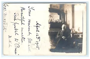 April 1905 Interior Portrait Skelton Skull Portrait RPPC New York City, New York - Picture 1 of 3