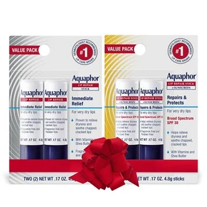 Aquaphor Lip Repair Stick SPF 30 Pack of 4 Soothes Chapped Lips Hydration - Picture 1 of 13