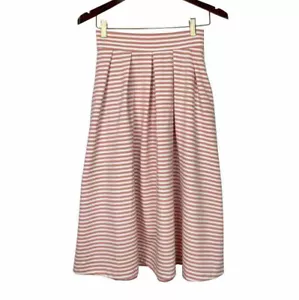 Damen Jody Ca. Kleiner rosa gestreifter Rock hohe Taille Falten Neu mit Etikett - Bild 1 von 5